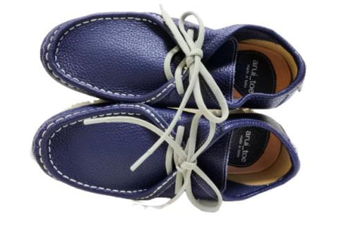 【arui_toe 3590 ネイビー】本革コンフォートモカシン靴紐シューズ